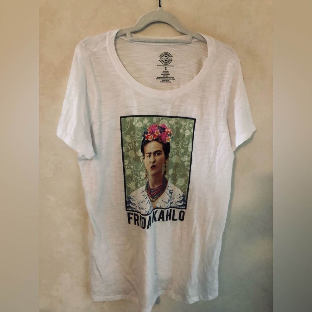 2019 Frida Kahlo White Tee, size 2X